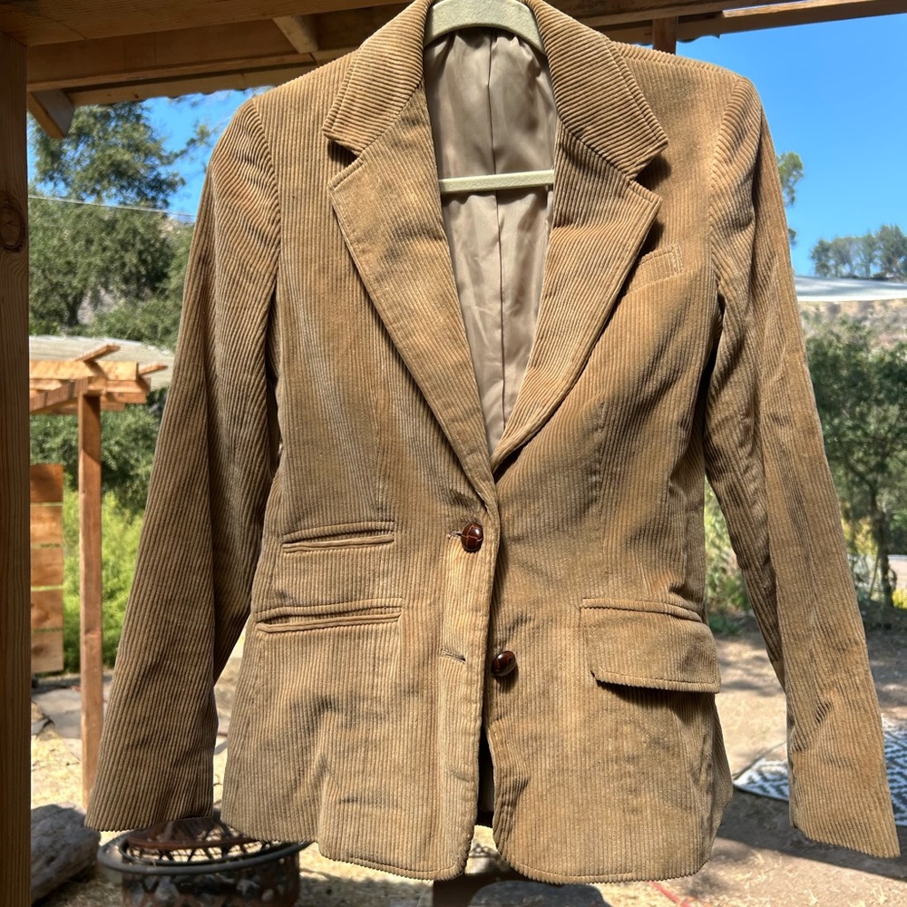 Women's Tan Corduroy Blazer
